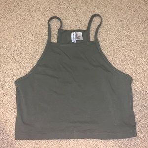 Cropped army green tank!